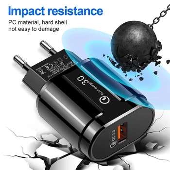 5V 3A QC3.0 USB Ātri Lādētāja Adapteri Portatīvo Mobilā Tālruņa Lādētāju, IOS Android Mobilo Telefonu MP3 MP4 Kamera
