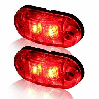5X Dzintara+5X Red LED Auto Kravas automašīnu Piekabes RV Ovāls 2.5 collas Pusē Likvidēšana Marķieris, Gaismas
