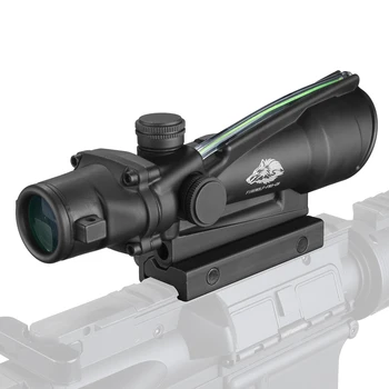 5x35 ACOG Stila Medību RifleScopes Sarkanā vai Zaļā Stikla Iegravēts Tīkliņš Nekustamā Fiber Optics Taktiskās Skatus, Šautene Jomu