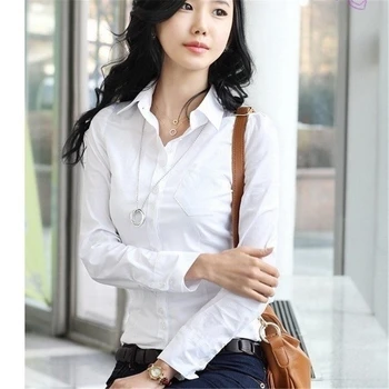 5XL Plus Lieluma Sieviešu Topi Pavasara 2020. gadam korejas Baltās Blūzes Gadījuma garām Piedurknēm Dāmas Krekli Melnās Blūzes 5XL Krekls, Dāmu Topi,