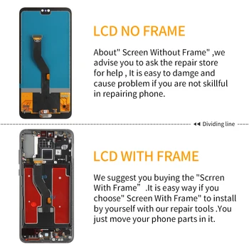 6.1 Collu IPS, Lai Huawei P20 Pro LCD Touch Stikla Paneli Ekrāns Huawei P20 Plus Displeja Sensoru Rāmis CLT-AL01 Rezerves Daļas