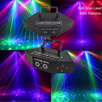 6 Acis RGB Multi Krāsu Lāzera Skenēšanas Ar reljefu,Gaismu+Modelis Skeneris/DJ Disco Party Skatuves Skenēšanas Lāzera Gaismu,/Posms, Apgaismojums, Lāzera