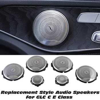 6 gab. Audio Skaļruņi Vāks W213 W205 GLC Mercedes Benz AMG E C Klases Automašīnu Durvju Pīkstulis Melns, Uzlīmes, Augstas Kvalitātes Nomaiņa