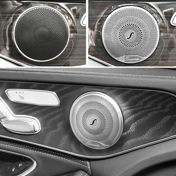 6 gab. Audio Skaļruņi Vāks W213 W205 GLC Mercedes Benz AMG E C Klases Automašīnu Durvju Pīkstulis Melns, Uzlīmes, Augstas Kvalitātes Nomaiņa