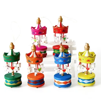 6 Gab./Komplekts Ziemassvētku Rotājumi Gudrs Carrousel karuselis Koka Amatniecības DIY Mājās Rakstāmgalda Apdare Bērniem, Rotaļlietas, Dāvanas,