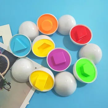 6 Gab. Matching Olas Smart Olu Rotaļlietas 3D Montessori Mācību izglītības rotaļlietas, Olu Puzzle Kārtotāja Rotaļlietas Bērnu Jaukta Forma, Instrumenti,