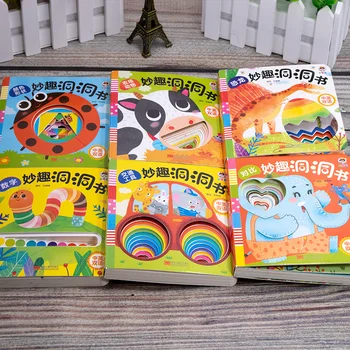 6 grāmatas/komplekts Bērniem, Bērnu Ķīniešu Un angļu valodā, Bilingvāli Apgaismības Bilžu Grāmata 3D-trīsdimensiju grāmatas Bērniem, Lasot Grāmatu