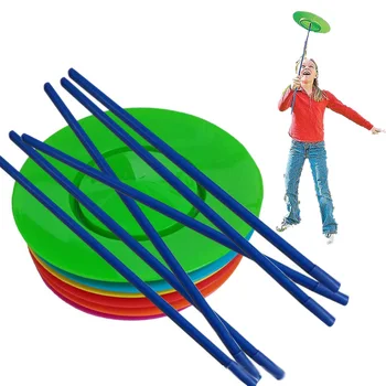 6 Komplekti Plastmasas Vērpšanai Plāksnes Žonglē Aksesuārus Izpildes Rīkus Bērniem, Bērnu Praktizē Līdzsvara Prasmes, Rotaļu Mājas Āra Dārza