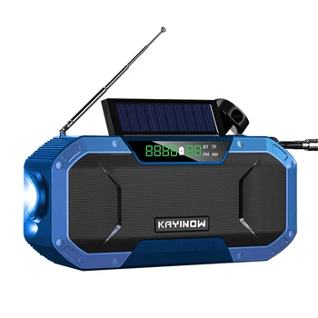 6 Krāsas Daudzfunkcionāls Bluetooth Skaļruni, Radio Saules Rokas Kloķa Dinamo Powered IPX6 Laika Radio Izmantot Ārkārtas Skaļruņi