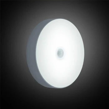 6 LED USB Lādējamu PIR Kustības Sensoru Gaismu Kontrole, LED Nakts Lampa Magnēts Sienas Gaisma Silti Balta korpusa Gultas