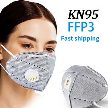 6 Slāņi Reuseable KN95 FFP3 Sejas Maska Unisex Mascarillas Masque Ar Gaisa Vārstu Respirators Putekļu Mutes Maskas Drošības FFP2 маска