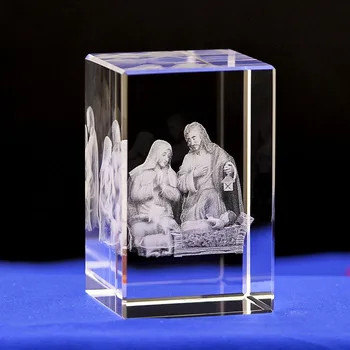 6 Veidu Kristiešu Katoļu Jēzus Portrets, Kristāla Rotājumi Radošo 3D Lāzera Graviera Cube Home Decoration Accessories Mūsdienu
