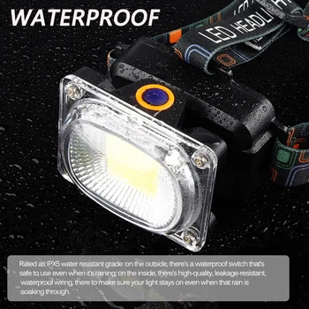6000LM COB LED Lukturis Ultra Spilgti USB uzlādes Āra kempings Zvejas lukturu Portatīvo Prožektoru laternas gaismiņa