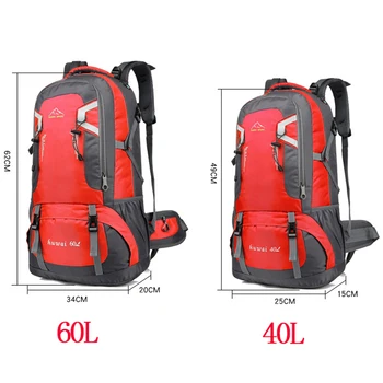 60L ūdensizturīgs unisex vīriešu mugursoma travel pack sporta soma pack Brīvdabas Alpīnisma Kāpšanas Pārgājieni, Kempings mugursoma vīrietis