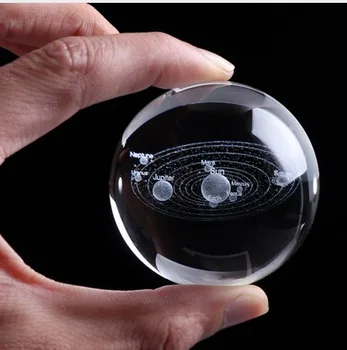 60mm Lāzera Iegravēts Saules Sistēmas Bumbu 3D Miniatūrā Planētas Modelis Sfērā Stikla Globuss, Ornamentu, Mājas Dekoru, Dāvanu Astrophile