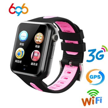696 Kinder Tracker 3G WCDMA Kids Smart Watch Phone Wifi GPS LBS izsekošanas Bērniem Smartwatch v5W/V7W Sim TF kartes Atrašanās vieta Tālruni