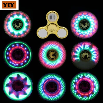 6colors Radošo LED Gaismas Gaismas Fidget Ripu Izmaiņas Puses, Ripu Golw Tumsā Stress Atvieglojums, Rotaļlietas Bērniem