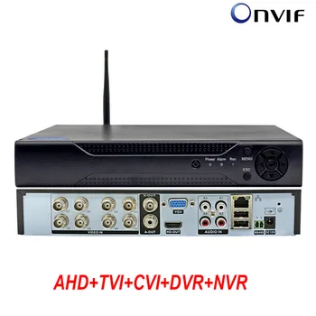6in1 8ch*1080N AHD Wifi DVR XMEYE Uzraudzības Drošības CCTV Hibrīda Video Recorder 720P 960H Analog AHD CVI TVI IP kameras