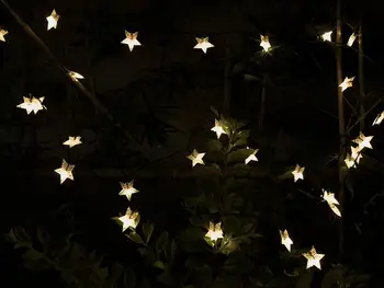 6m 50LEDS Saules Star String Pasaku Gaisma silti balta Āra Dārza Ziemassvētku Puse Apdares Saules Gaismas, lai Ziemassvētkos