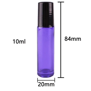 6pcs 10ml violeta Ēteriskās eļļas, Stikla Roll Pudeles ar Nerūsējošā Tērauda Rullīšu Bumbu aromterapijas smaržas