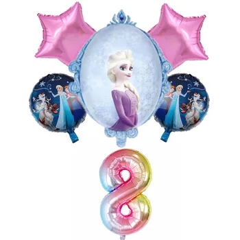 6pcs Disney Saldēti princese hēlija baloni, 32inch numuru Baby dušas folija ballons dzimšanas dienas svinības rotājumus bērniem rotaļlietas meitene