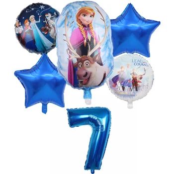 6pcs Disney Saldēti princese hēlija baloni, 32inch numuru Baby dušas folija ballons dzimšanas dienas svinības rotājumus bērniem rotaļlietas meitene