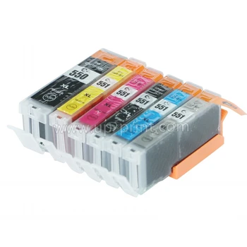 6pcs PGI550 CLI551 BK, C, M, Y GY tintes Kārtridži CANON MG6350 MG7150 iP8750 MG7550 printeri ar čipu pilna tintes GY