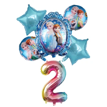 6pcs Saldēti Princese Elza Hēlija Baloni, 32inch Skaits Dzimšanas dienas svinībām Apdare Baby Duša, gaisa Baloni Bērniem, Gaisa Globos