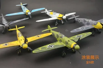 6PCS/Set 4D II Pasaules Kara Vācija Cīnītājs Modelis 1:49 Plastmasas Samontēti Militārās Lidmašīnas Modeli Rotaļlieta Bērniem