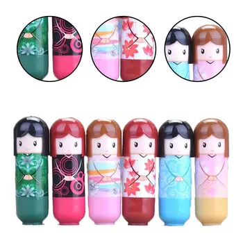 6pcs/set Kimono Doll Lūpu krāsu, 6 Krāsas, Kosmētika Mitrina Lūpas, Samitrināt Un Novērstu Plaisu Veselīgu Lūpu Balzams