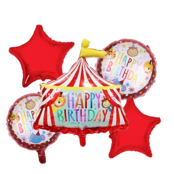 6pcsFfiesta Dzīvnieku Puse laimes Dzimšanas dienā, Folija gaisa Balons, Apdares Cirka Trupa Lauva Bērniem, Rotaļlietas, Bērnu Dušas, kas tiek piepūsti ar hēliju Ballon