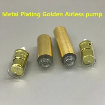 6ps/daudz Augstas Kvalitātes 5ml 10ml zelta sudraba vakuuma augstspiediena losjons pudeli ar ārstniecības sūknis mini uzpildāmas portatīvo pudele