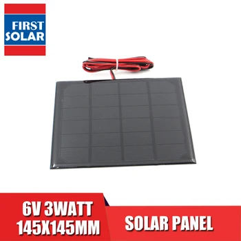6VDC 3Watt Pievienojiet kabeli Solar Panel Polikristālu Silīcija DIY Akumulatora Lādētājs Modulis Mini Saules Šūnu vadu rotaļlietas