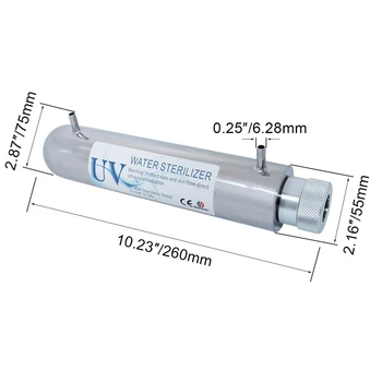 6W 0.5 IIN Ūdens Sterilizer Tīru Gultām Sistēma ar 2 gab Ultravioletā Sterilizācijas Lampas UV Ūdens Filtru Komplekts