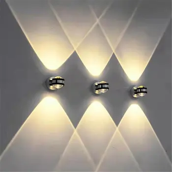 6W LED double vadītājs kristāla sienas lampas modernās telpās hotel apdares gaismas dzīvojamā istaba guļamistaba gultas eju Sconce Gaismas lampas