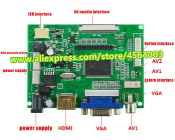7 collu 1024*600 HD displejs TTL LVDS LCD Monitors Pretestības touch screen Kontrollera draiveri valdes HDMI VGA 2AV komplekts Aveņu Pi