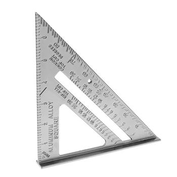 7 collu Alumīnija Sakausējuma taisnleņķa Trijstūra Lineāls ar 0.1 Precizitāte un 1 Skalas Vērtība, Transportieris, Mērīšanas Līdzeklis, Namdaris