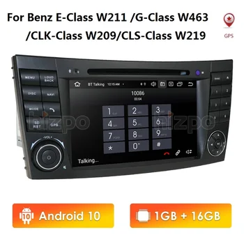 7 Collu IPS Android 10 2 Din Auto DVD Atskaņotājs, GPS Navigācija, Stereo Mercedes Benz G/E Class W211 W463 W209 W219 Spogulis Saites SWC