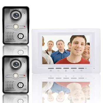 7 Collu Video Durvju Tālrunis Durvju Domofons Komplekts 2 -kamera 1-uzraudzīt Nakts Redzamības
