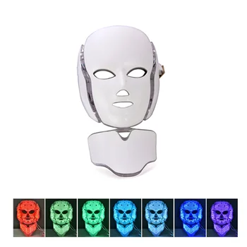 7 Krāsas, Led Sejas Maska Elektrisko Led Gaismas Fotonu Terapija Sejas Maska Skaistumkopšanas Mašīna Balināšanas Anti Pinnes, Grumbas Ar Kakla Maskas