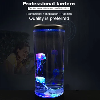 7 Krāsu Mainās LED Medūzas Lampas Akvāriju Gultas Nakts Gaisma Dekoratīvās Romantisku Atmosfēru USB Uzlādes Radošo Dāvanu