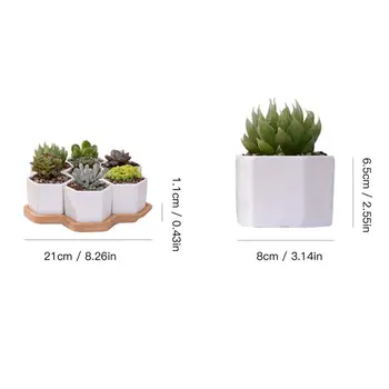 7 Pack White Keramikas Mazām Skrūvēm Sulīgs Kaktusa Ziedu, Augu Pot Ar Reņu Podi, Pods Telpās