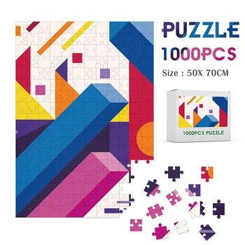 70*50cm 1000 Jigsaw Puzzles Gabalus, Montāža Ģeometriskas Formas Koka Puzles, Rotaļlietas, Spēles Pieaugušajiem Izglītības Montessori Rotaļlietas