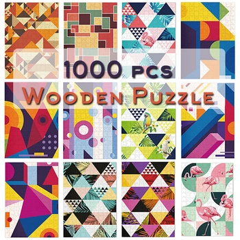 70*50cm 1000 Jigsaw Puzzles Gabalus, Montāža Ģeometriskas Formas Koka Puzles, Rotaļlietas, Spēles Pieaugušajiem Izglītības Montessori Rotaļlietas