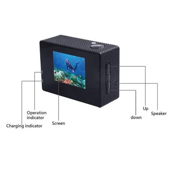 720P Action Camera Ultra HD Zemūdens Āra Mini Sporta Fotokameras Ūdensdrošs Cam Ekrāna Krāsas Ūdens Izturīgs Video Novērošanas
