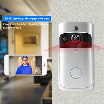 720P HD Smart WIFI Vizuālo Durvju Infrasarkano Nakts Uzraudzības Tālvadības Iekštelpu Piebalsot Dzīvokļi Durvju Zvanu Gredzenu Mājas Drošības Kameras