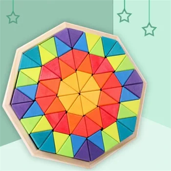 72pcs liels trijstūris Celtniecības bloki DIY 12 krāsu Kraušanas rotaļlietas pirmsskolas Montessori Izglītības Rotaļlieta Bērniem dāvanu