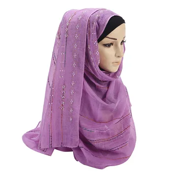 75*180CM šifona Sieviešu Garās Hijab Šalle Musulmaņu Dāma Hijab Caps Islāmu Apģērbu turku Turban Šalle Headscarves