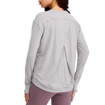77% Neilons 23%Spandex Jogas valkāt sieviešu topi activewear krekli cietā elpojošs ziemas garām piedurknēm hoodies fitnesa sporta krekls