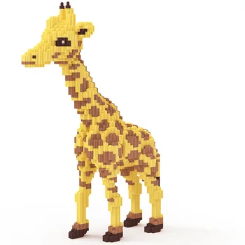7812pcs Panda Celtniecības Bloku Dzīvnieku Bloķēt Suns Schnauzer Liels Ķieģeļu Pet Corgi Suns persiešu Cūku Žirafe Dimanta Ķieģeļu Rotaļlietas